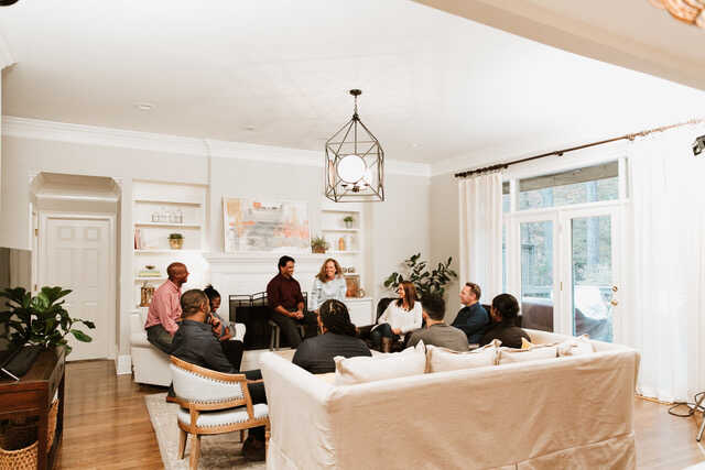 group meeting in a living room